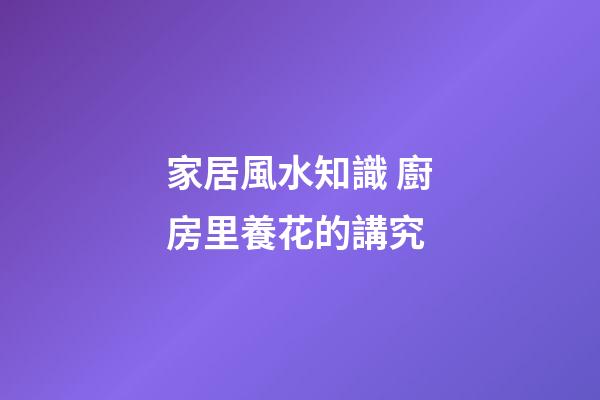 家居風水知識 廚房里養花的講究